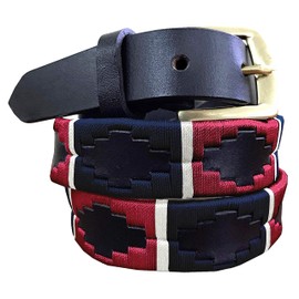 Carlos Diaz Boys Girls Kids Childrens Premium Unisex Brown Leather Embroidered Designer Polo Belt