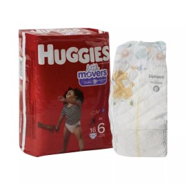 Huggies Little Movers Baby Diaper Size 6 Over 35lbs, Bag of 16 Diapers