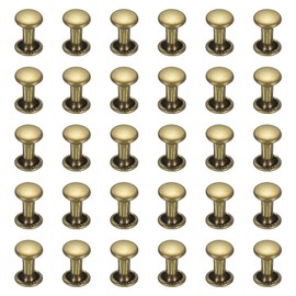 sourcing map 300 Sets Double Cap Leather Rivets, 6x8mm Round Cap Metal Studs Rivets for Leather Craft Repair DIY Purse Belts Bags Shoes, Bronze