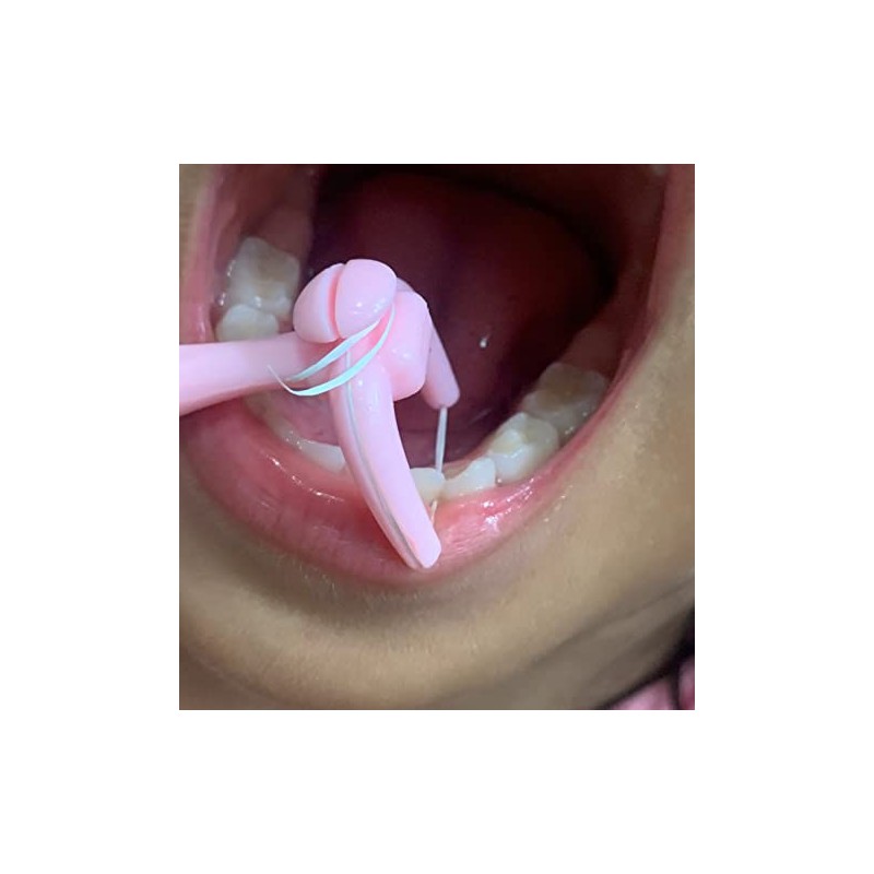 Mango de hilo dental sin residuos para adultos y niños,