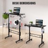 SIDUCAL Standing Desk Adjustable Height, Small Mobile Table with Wheels,