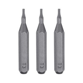 HARFINGTON 3pcs T3 Torx Screwdriver Bit 5/32" Hex Shank 28mm Length S2 Steel Magnetic Star 6 Point Head Hex Screw Driver Bits for Electric Manual Screwdrivers Precision Repair