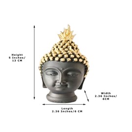 Sahishnu Online & Marketing Buddha Head Statue, Buddha Meditation Head Sculpture, Buddha Car Decor/Home Decor, Black