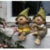 Lilly and Len Elves sitting, Garden Ornament, Gnome, Garden Fairy,