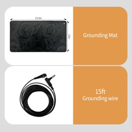 Geometric Pattern Grounding Mat Kit (23.6" x 13") with 15ft Grounding Cord, Ground Foot Mats, Computer Mat, Sleep Mat, Pet,Soft & Conductive