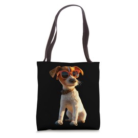 Jack Russell Terrier Dog with Sunglasses Cute Jack Russells Tote Bag