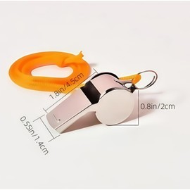 SanQiuShe Whistle, 3 Pack Stainless Steel Sports Whistles with Lanyard, Loud Crisp Sound Whistles Great for Coaches, Referees, and Officials (Black Rope)