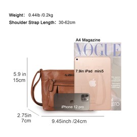 Gladdon Shoulder Bags for Women, Crossbody Bags with Multi Pocket, Waterproof Vintage Handbag Messenger Bags Fashion Daily（Medium）