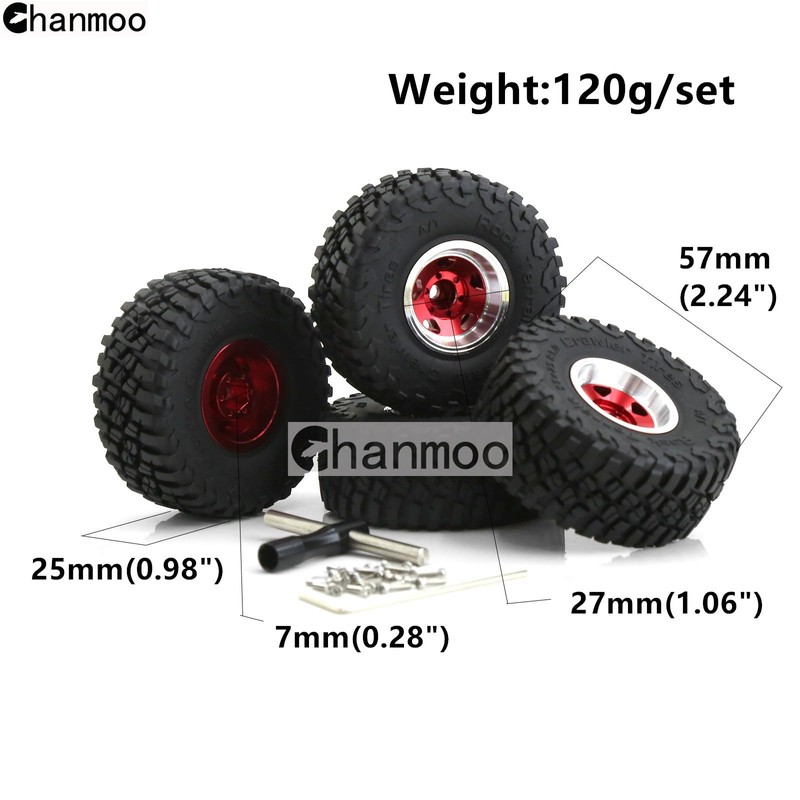 Chanmoo 1.0 Beadlock Wheels and Tires 1/24 1/18 RC Mud