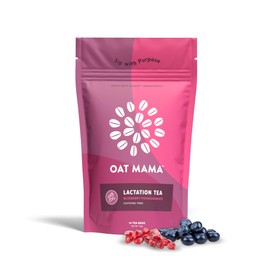 Oat Mama Lactation Tea for Breastfeeding Moms - Blueberry Pomegranate | Breastfeeding Essentials for Milk Supply Increase | Organic Lactation Support & Postpartum Recovery