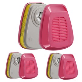 Joechul 3Pair 6PCS Respirator Filters - 60923 Filter Cartridges for Respirator Mask, Gas Mask Filters for Chemical, Dust, Paint, Organic Vapors Gas, Acid Gases Particulates Filter, Woodworking