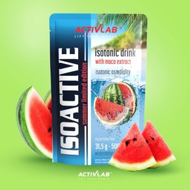 Activlab Isoactive Isotonic Drink with Maca Electrolytes B Vitamins 20 x 31.5 g Watermelon 500 ml Sports Drink Practical Bag 3 x Laboratory Tested
