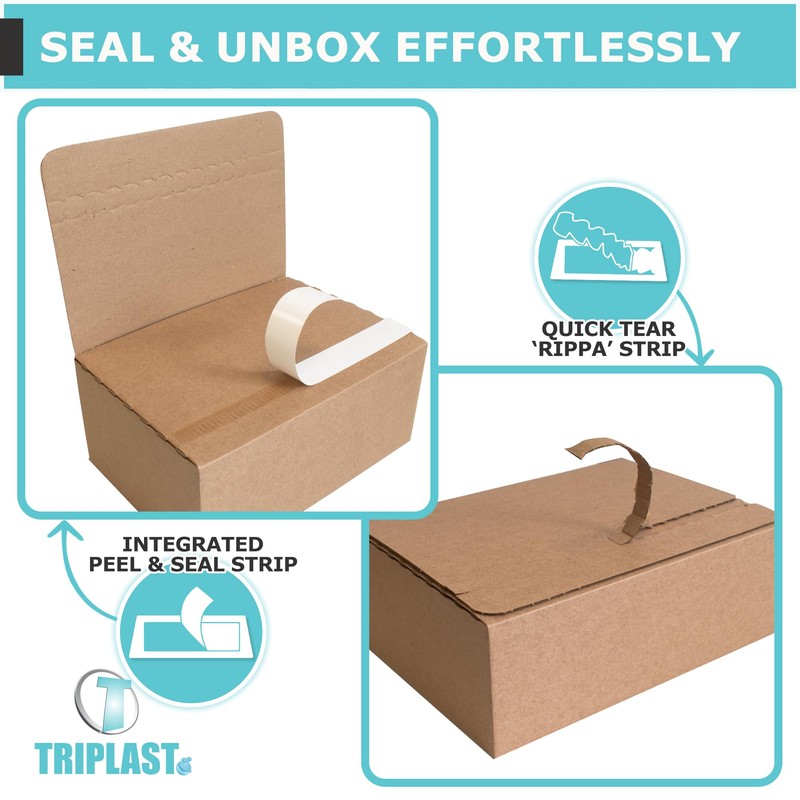 Triplast Ecommerce Crash Lock Boxes with Peel & Seal Strips