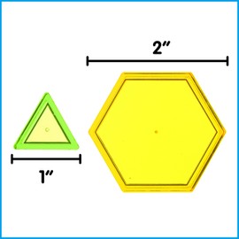 edxeducation Transparent Pattern Blocks | Mini Jar | Plastic Pattern Blocks | Practice Sorting, Measurement and Fractions | Sensory Play | Math Manipulative