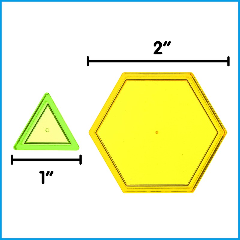edxeducation Transparent Pattern Blocks | Mini Jar | Plastic Pattern