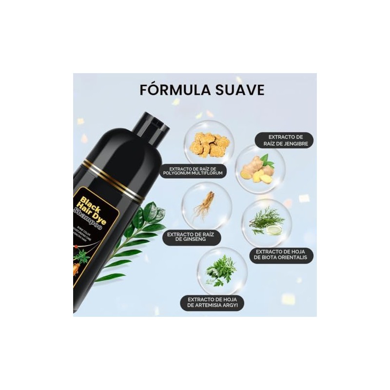 YOURTONE Tinte para El Cabello Negro Natural Champú Instantáneo y