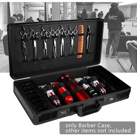 InSyoForeverEC Professional Barber Case, Barber Tool Kits Storage, Double Layer Travel Barber Tool Box, Luxury Carrying Case for Beauty Hair Stylist Pet Groomer with Handle & Secure Numlock (Style 1)