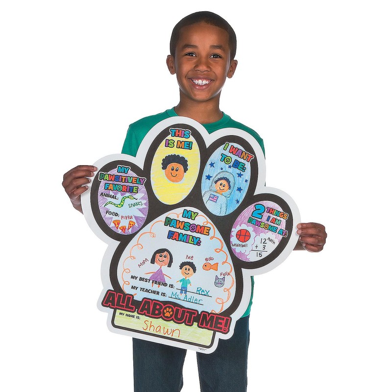 Fun Express Color Your Own All About Me Paw Print