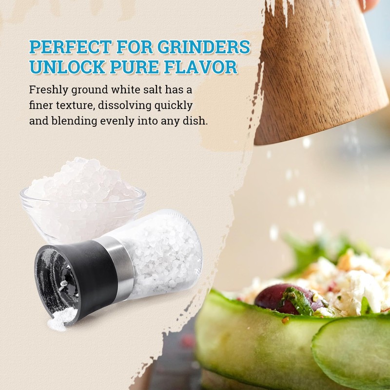 52USA Himalayan White Salt Coarse, Sea Salt for Grinder Refill,