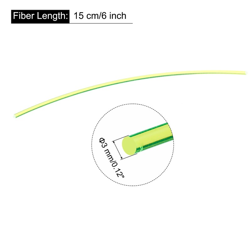 MECCANIXITY Fiber Optic Rods PMMA 3mmx15cm for Sight Filament Fluorescence