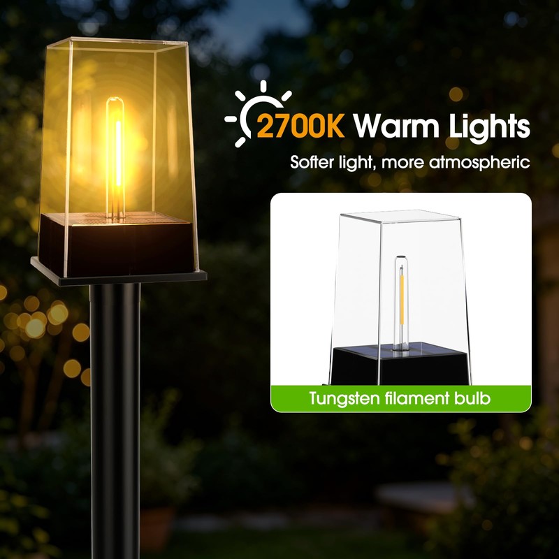 NACINIC Solar Pathway Lights Outdoor 8 Pack, Solar Garden Lights