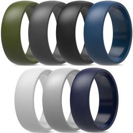 Anillos ThunderFit de bodas de silicona, paquete de 7 anillos, 14.5-15 de 23.82 mm, para hombre