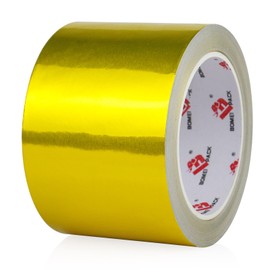 BOMEI PACK Cinta de Aluminio Dorada, HVAC Sellado y Parcheado Cinta para Conductos de Aire Frío Caliente Cinta de Aluminio para Reparación de Tuberías y Metal (75mm x 30y)