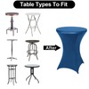 FestiCorp Spandex Blue Table Cover, Cocktail Fitted Tablecloths, Round Highboy