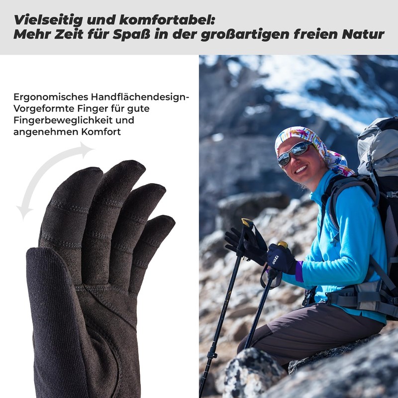 OOZi Winter Gloves for Men and Women, Touchscreen Gloves, Warm