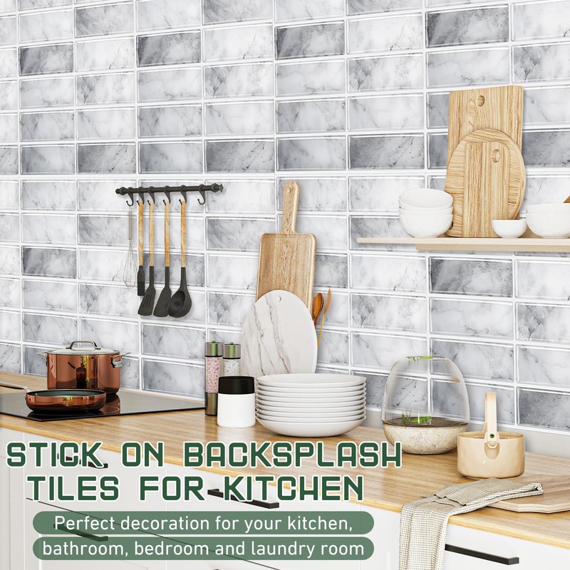 Drydiet 10 Sheets Tile Peel and Stick Backsplash 11.43 x