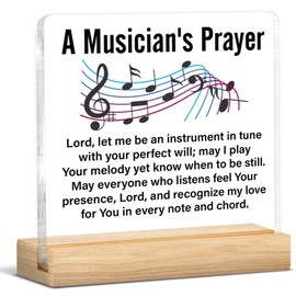 Music Gifts for Women Men, Cool Gifts for Music Lovers Musicians Birthday Graduation, Music Teacher Appreciation Gifts, Musical Gifts Music is What Feelings Sound Like Clear Desk Decorative Sign