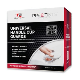 RimPro-Tec 5 x Universal Car Door Handle Cup Protectors - Car Door Guard Covers Scratches - Handle Protector Door Kit - Car Paint Protection Film Comes with Large Silk Cloth and Application Squeegee