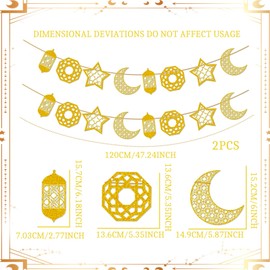 LaVenty Moon Stars Banner Eid Decorations For Home Ramadan For Home Umrah Mubarak Decorations