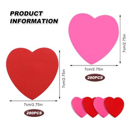 Sticky Notes, 560Sheets 70mmx70mm Cardioid Self Sticky Notes Pad, Super Sticky Notes Pad, Colour Sticky Notes for Office Home School Meeting(Bright Red, Rose Red)