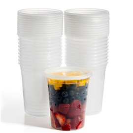 BINO | 32 Oz Deli Containers with Lids - 20 Pack | Food Storage Containers with lids | Freezer Safe, Microwaveable Plastic Containers with Lids for Meal Prep, Leftovers, Soups, Salads Takeout Catering