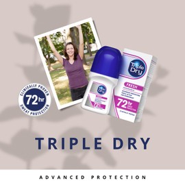 Triple Dry Women | Fresh Fragrance Anti-Perspirant Roll On 50ml | 72-Hour Protection Against Excessive Sweating | Fights Odour | Triple Active Formula | Clinically Proven | Female