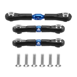 Veciado 3 Piece Steering Rod Servo Rod for Tamiya TT-02 TT-02T TT02 TT02T 1/10 RC Car Upgrade Parts Accessories, Blue