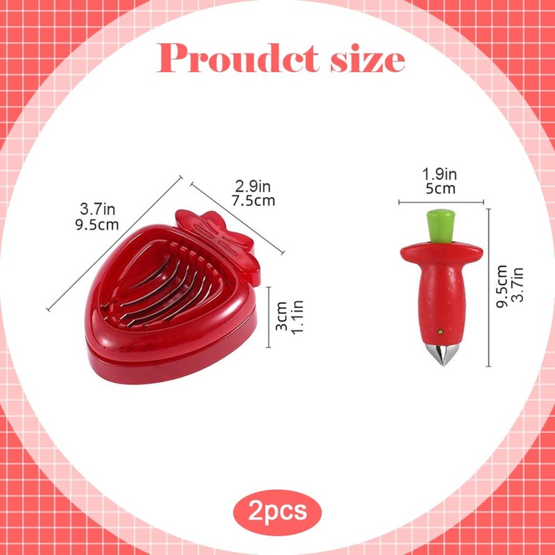 2 PCS Strawberry Huller Tool, StrawberryStem,Strawberry,Cutter,Strawberry Cutter & Stem Remover