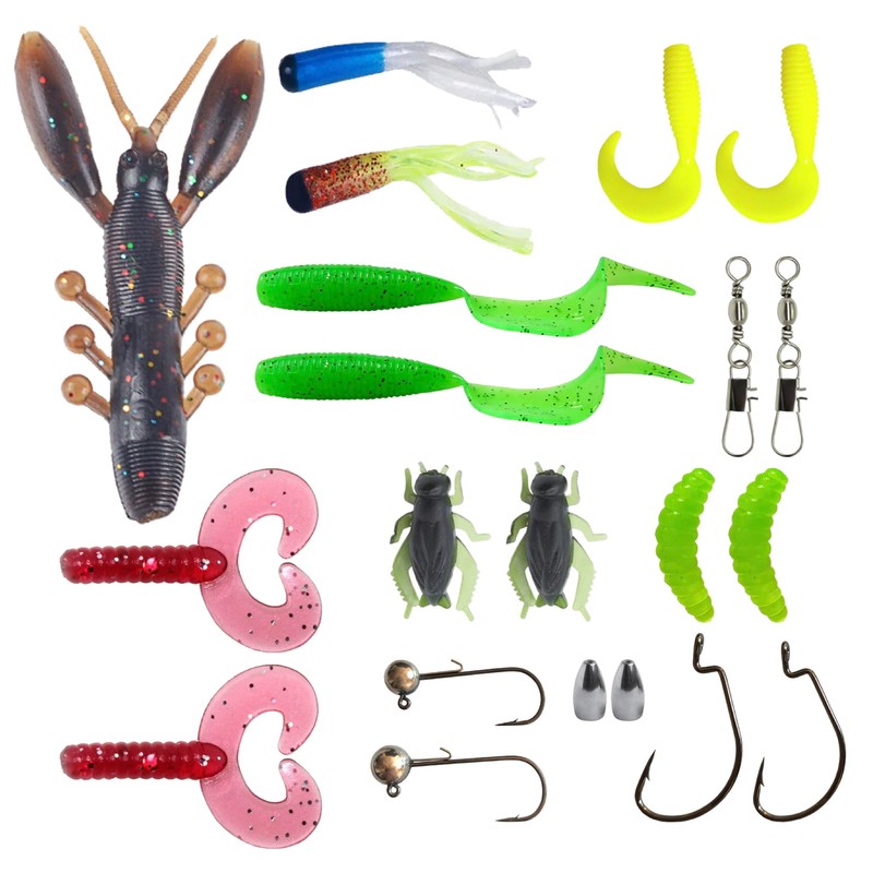 Rigged and Ready Fish Rig Spinner Mixed Soft Lure, Tungsten