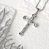 Leilani Hawaiian Jewelry Cross Plumeria & Scroll Engraved Pendant Necklace,