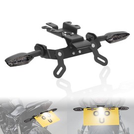 YZF R7 MT07 Tail Tidy Fit for MT-07 FZ-07 2021-2024, YZF-R7 2021-2026 Fender Eliminator Bracket with LED License Plate Light & Aftermarket Turn Signal (Smoke)