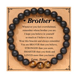 UPROMI Brother Gifts from Sister, Graduation Christmas Birthday Fathers' Day Gifts for Brother Adult Older Big Brother Little Brother Gift Ideas Bracelet