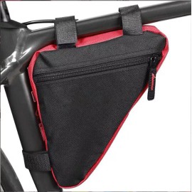 Unbranded Black Bicycle Frame Bag Bike Triangle Bag Waterproof Bike Cycling Top Tube Pouch - Red