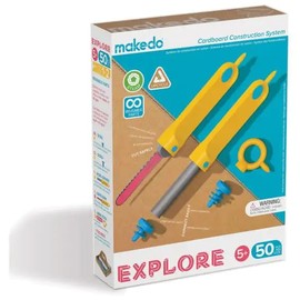 Contempo Views Makedo Explore JNR Cardboard Construction Building Toys Kit Stem Projects For Kids Ages 5-8+ Classroom Learning Activities for Boys and Girls (EXPLORE)