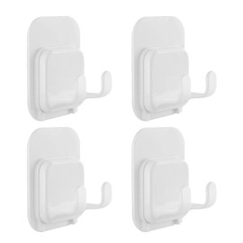 Porta Rastrillos para Baño 4 Ganchos Adhesivos, Soporte para Maquinilla de Afeitar de Plástico