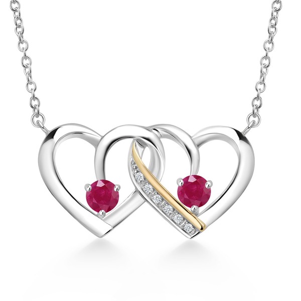 Gem Stone King 0.73 Ct Round Red Ruby 925 Silver