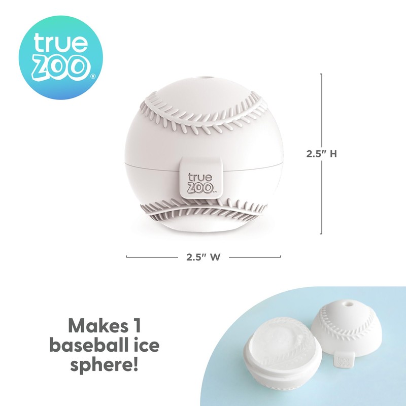 True Zoo Baseball Ice Mold, Silicone Ice Sphere Mold, Novelty