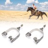 Horse Spurs, 2PCS Stainless Steel West Cowboy Exquisite Pattern Horse