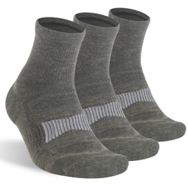 RTZAT Men's Women's 90% Merino Wool Running Ankle Business Athletic Casual Moisture Wicking Arch Support Everyday Thin Wool Socks, Large, Deep Green