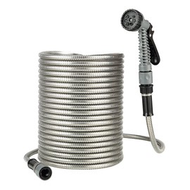 Easylife Stainless Steel Hose, 100ft Garden Hose, Heavy-Duty Hose, Kink-Free Hose, Flexible Garden Hose, Durable Steel Hose, Rust-Resistant Hose for Outdoor Use - Fully Guaranteed